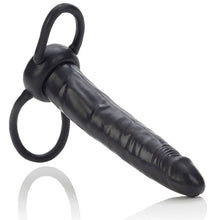 Carregar imagem no visualizador da galeria, Strap-on masculino para dupla penetração - 13.3 cm - Preto - Dual penetrator - Calexotics