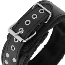 Carregar imagem no visualizador da galeria, Coleira e trela - Black furry collar with leash - Darkness
