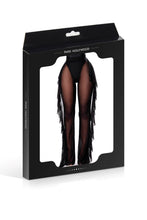 Carregar imagem no visualizador da galeria, Calças pretas transparentes com folhos