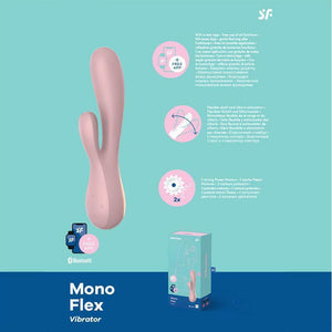 Vibrador Vaginal e Ponto G com Estimulador de Clitóris - Rosa Claro - Mono Flex - Satisfyer