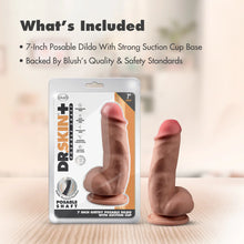 Carregar imagem no visualizador da galeria, Dildo Realista Posable 7” - 17.7cm - Castanho - Dr. Skin