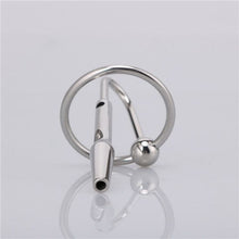Carregar imagem no visualizador da galeria, Plug uretral metálico com 8.5cm e anel para a glande - Little John - ZENN