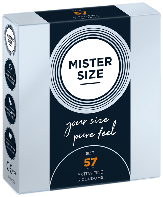 Preservativos Extra Finos Pure Feel - tam. 57 - 3un - Mister Size