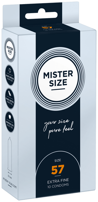 Preservativos Extra Finos Pure Feel - tam. 57 - 10un - Mister Size