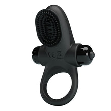 Carregar imagem no visualizador da galeria, Anel peniano vibratório com estimulador de clitóris texturizado - PRETTY LOVE Ring II