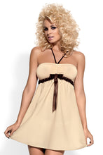 Carregar imagem no visualizador da galeria, Camisa de Noite e Tanga - Cappuccino Chemise - Obsessive