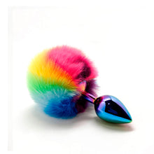 Carregar imagem no visualizador da galeria, Plug Anal metálico com pompom arco-íris - S- Fillippi - Wooomy
