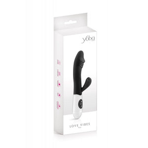 Vibrador Vaginal e Ponto G com Estimulador de Clitóris - Preto - Elya - Yoba