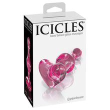 Carregar imagem no visualizador da galeria, Plug anal em vidro - Coração - 9.9cm - Rosa - N0. 79 - Icicles
