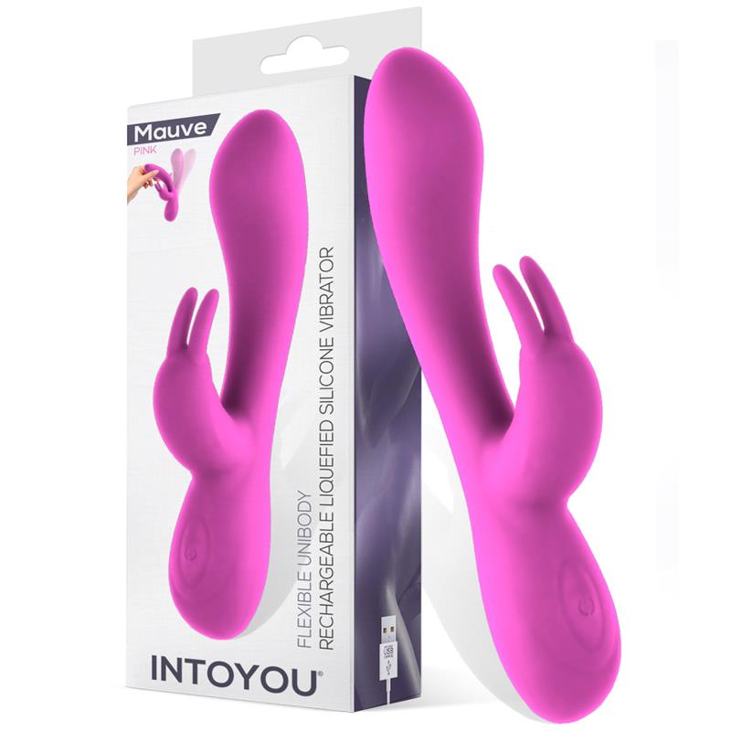 Vibrador com Estimulador de Clitóris Totalmente Flexível - Mauve - Tarde Noche