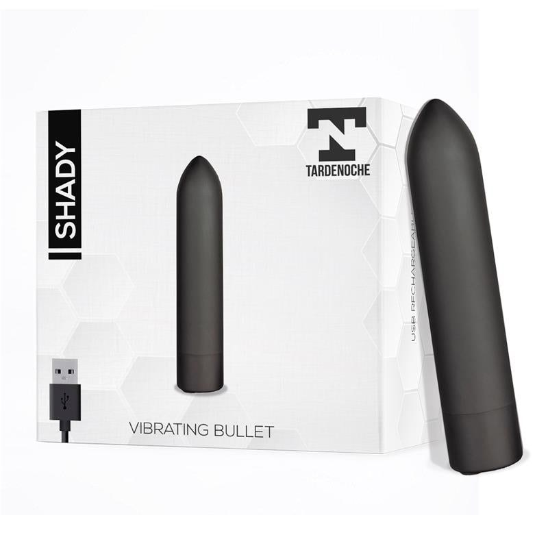 Bala vibratória - Recarregável - 8.8 cm - Preto - Shady- Tardenoche
