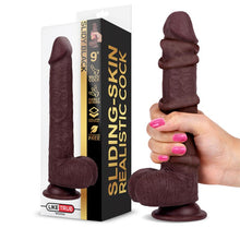 Carregar imagem no visualizador da galeria, Dildo deslizante com dupla camada 9” - Castanho - 22.5cm - Slidy Black - Intoyou
