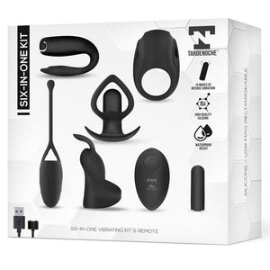 Kit com 6 brinquedos vibratórios, recarregáveis e com comando sem fios - Six-in-one - Tardenoche