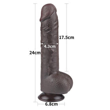 Carregar imagem no visualizador da galeria, Dildo deslizante com dupla camada 9.5” - Castanho - 24 cm - Sliding Skin - LoveToy
