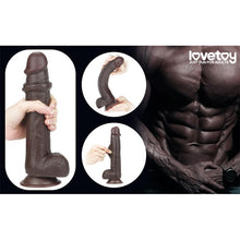 Carregar imagem no visualizador da galeria, Dildo deslizante com dupla camada 9” - Castanho - 23.5 cm - Sliding Skin - LoveToy
