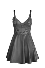 Carregar imagem no visualizador da galeria, Vestido preto efeito vinil com tanga - Paris Hollywood
