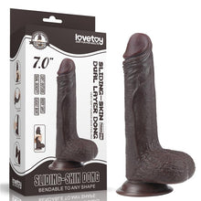 Carregar imagem no visualizador da galeria, Dildo deslizante com dupla camada 7” - Castanho - 18 cm - Sliding Skin - LoveToy
