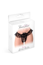 Carregar imagem no visualizador da galeria, Tanga em renda preta com pérolas - Romance - Fashion Secret
