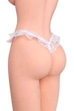 Carregar imagem no visualizador da galeria, Tanga em renda branca com pérolas - Romance - Fashion Secret
