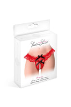 Carregar imagem no visualizador da galeria, Tanga em renda vermelha com pérolas - Romance - Fashion Secret
