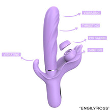 Carregar imagem no visualizador da galeria, Vibrador vaginal com movimento de sobe e desce e estimulador de clitóris por pulsação e ondas de pressão - Apollo - Engily Ross
