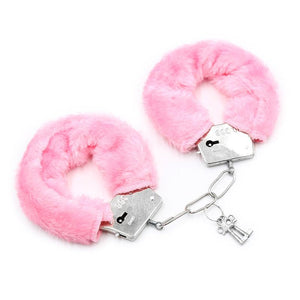 Algemas de metal com pêlo - Rosa - Fur Love Cuffs