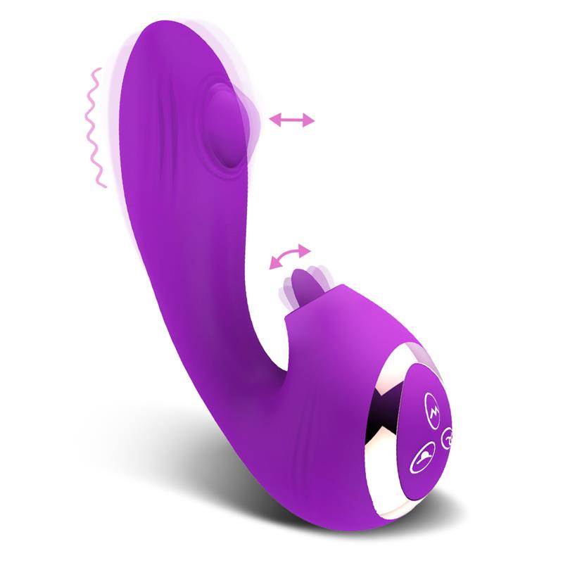 Vibrador com 3em1 - Estimulador clitoriano língua e bola pulsante no Ponto G - Nº TWENTYONE - Action