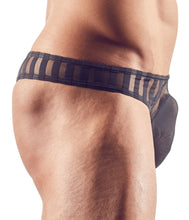Carregar imagem no visualizador da galeria, Tanga masculina - Preta semi transparente - Svenjoyment
