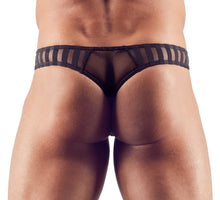 Carregar imagem no visualizador da galeria, Tanga masculina - Preta semi transparente - Svenjoyment
