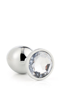 Plug anal metálico com brilhante - Prateado - M - Dream Toys