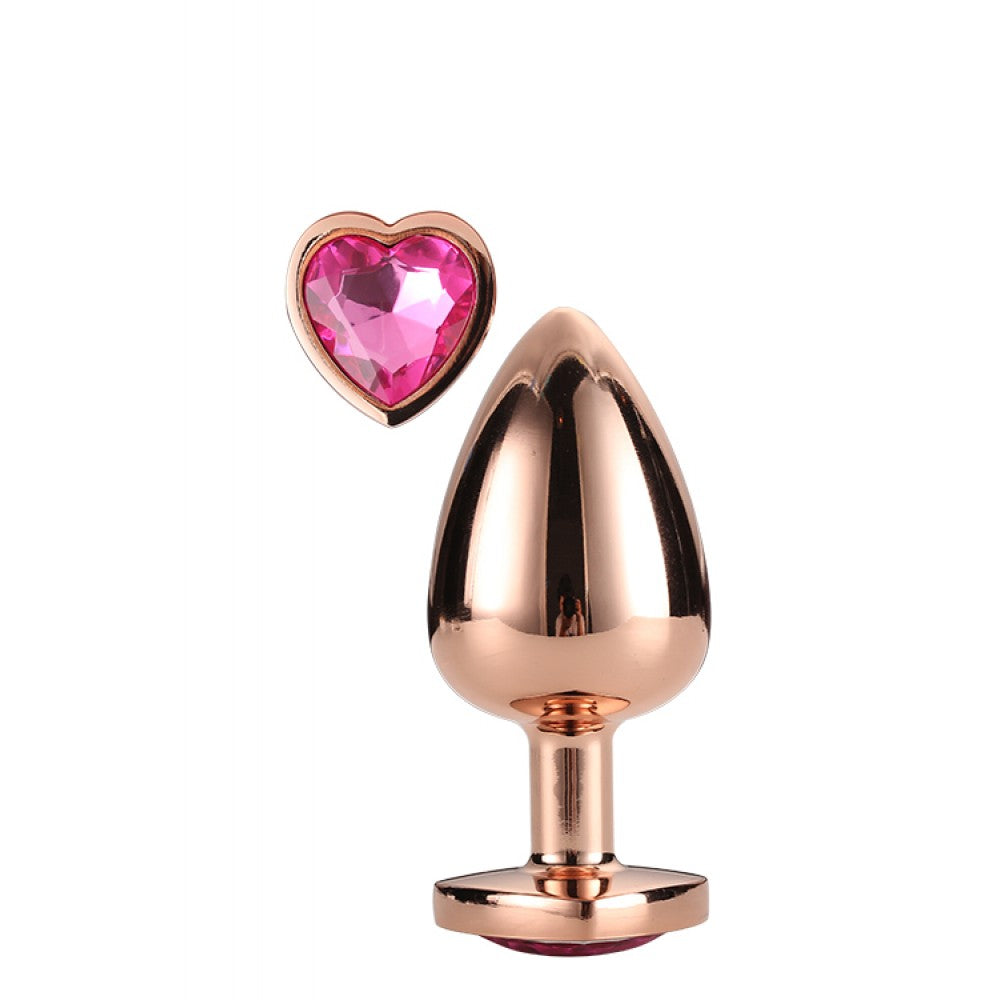 Plug anal metálico coração com brilhante - Dourado - L - Dream Toys