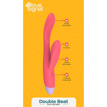 Carregar imagem no visualizador da galeria, Vibrador vaginal com estimulador de clitóris - Double beat – Love signal
