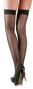 Meia de Liga em Rede - Halterlose Strümpfe - Preto - Cottelli Collection
