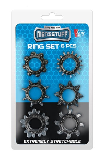 Conjunto 6 anéis penianos -Ring set 6 pcs - Menzstuff