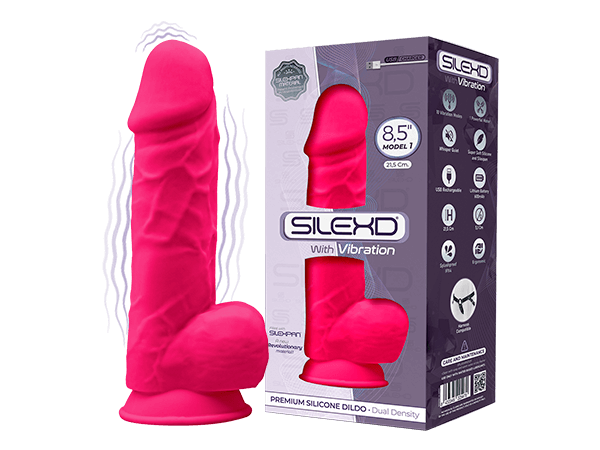 Vibrador realístico recarregável - 21.5cm - Rosa - SILEXD