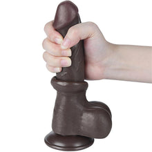 Carregar imagem no visualizador da galeria, Dildo deslizante com dupla camada 8” - Castanho - 20 cm - Sliding Skin - LoveToy
