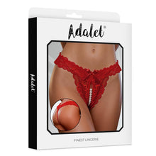 Carregar imagem no visualizador da galeria, Tanga em renda vermelha com pérolas - Adalet
