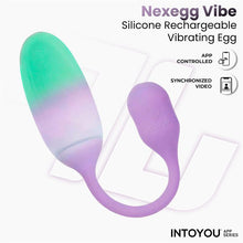 Carregar imagem no visualizador da galeria, Ovo vaginal vibratório com APP - Nexegg - Verde e roxo - IntoYou
