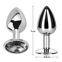 Carregar imagem no visualizador da galeria, Plug anal metálico com brilhante - Diamond white - S - AfterDark
