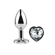 Carregar imagem no visualizador da galeria, Plug anal com brilhante coração - Heart white - Branco - M - AfterDark
