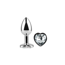 Carregar imagem no visualizador da galeria, Plug anal com brilhante de coração - Heart white - Branco - S - AfterDark
