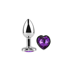 Carregar imagem no visualizador da galeria, Plug anal com joia de coração - Purple lavender - S - AfterDark
