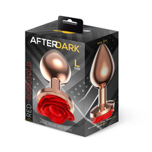 Carregar imagem no visualizador da galeria, Plug anal metálico com rosa vermelha - Red rosegold - L - Afterdark
