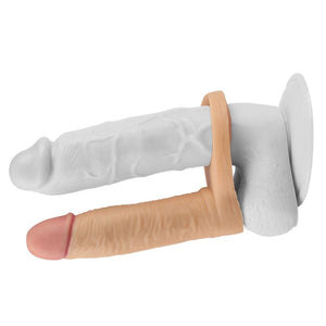 Strap-on - Dildo para dupla penetração - 15.6 cm - The Ultra Soft Double - Lovetoy