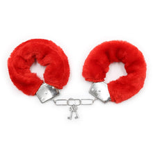 Carregar imagem no visualizador da galeria, Algemas de metal com pêlo - Vermelho - Fur Love Cuffs
