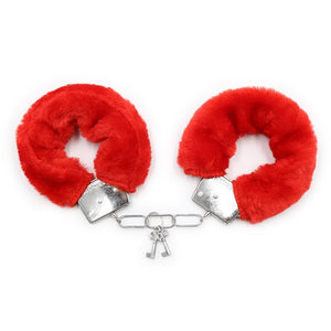 Algemas de metal com pêlo - Vermelho - Fur Love Cuffs