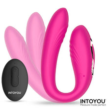 Carregar imagem no visualizador da galeria, Vibrador duplo - para casal - com movimento de rotação 360º e Comando - Lanty- IntoYou
