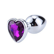 Carregar imagem no visualizador da galeria, Plug anal com joia de coração - Purple lavender - S - AfterDark
