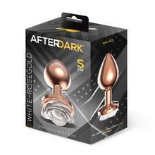 Carregar imagem no visualizador da galeria, Plug anal metálico com rosa branca - White rosegold - S - Afterdark
