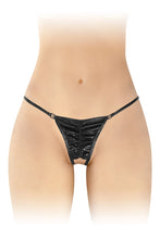 Carregar imagem no visualizador da galeria, Cueca jock preta efeito vinil - Angela - Fashion Secret
